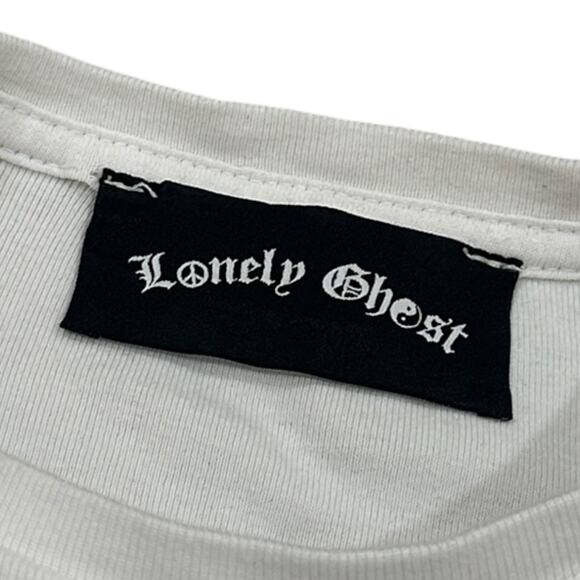 Lonely Ghost Bedazzled Peace Sign Crop Tee - Picture 4 of 5